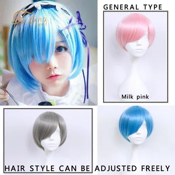 

TALANG Synthetic wig short bob straight hair with trimable bangs pink red blue purple cosplay wig for women short wigs