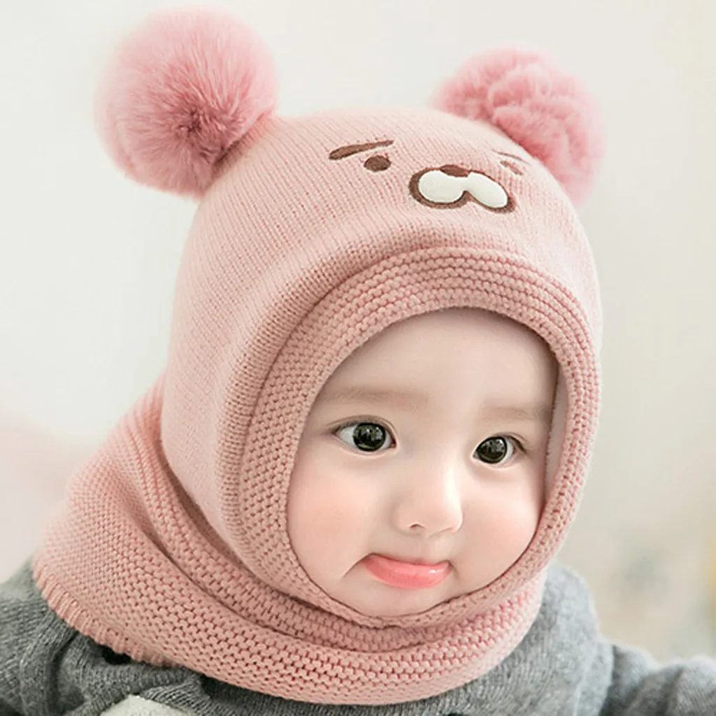 Baby Toddler Kids Boy Girl Beanies Hat Knitted Children's Cat Lovely Soft Hat One Piece Winter Cap Keep Warm Beanies Casual Hats