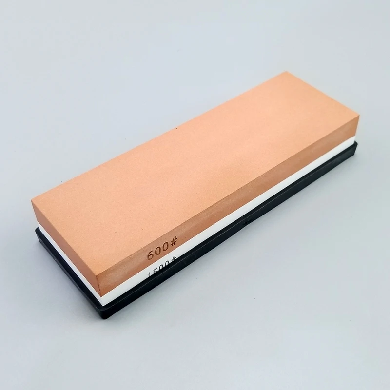 knife stone 600&1500 grit Double-sided oilstone sharpener set with non-slip bamboo base and angle guide and polishing paste