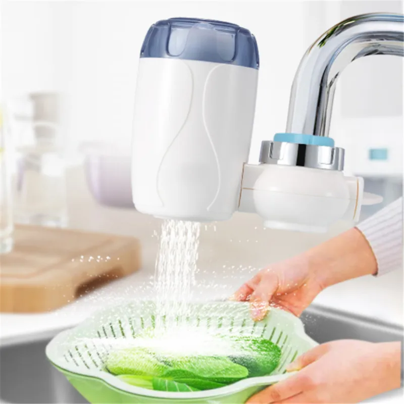 Кран очиститель воды Активированный уголь домашний кухонный очиститель портативный высокоэффективный фильтр-смеситель для воды удаление бактерий - Цвет: Белый