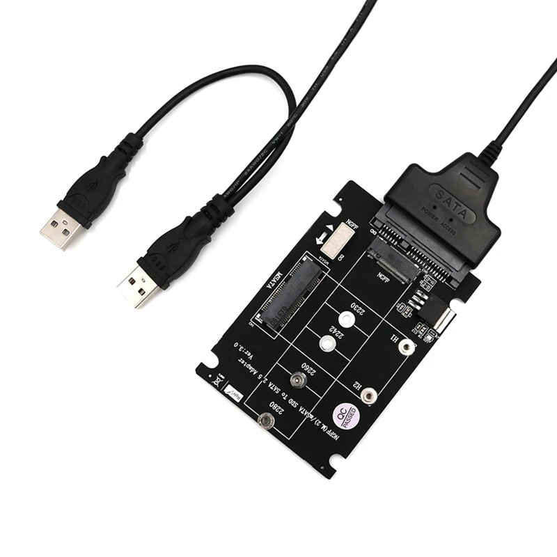 

2 Port M.2 NGFF Key B & MSATA SSD to USB 2.0 Adapter Converter Reader Card