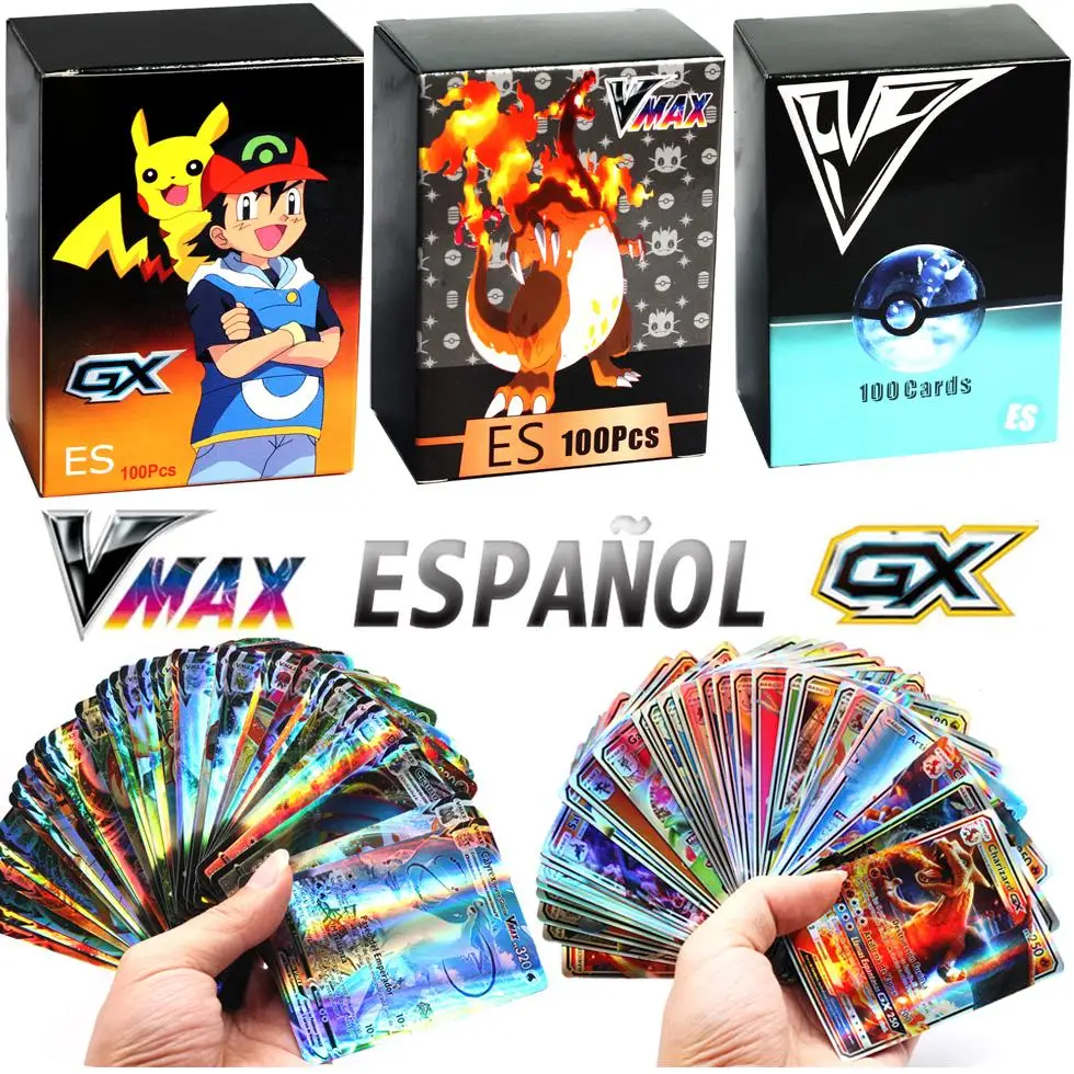 Новинка 2022 карты Pokemon в испанском стиле команда GX VMAX V тренировочная энергия