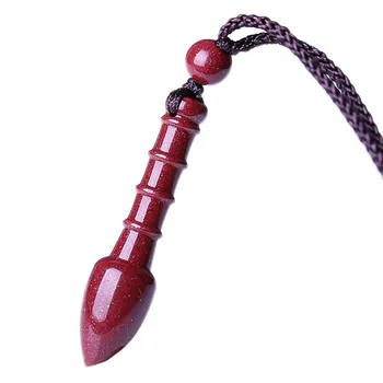 

Purple Gold Sand Natural Cinnabar Pendant Carving Wenchang Pen Pendants Luck for Student Rope Chain Necklace Jewelry JoursNeige
