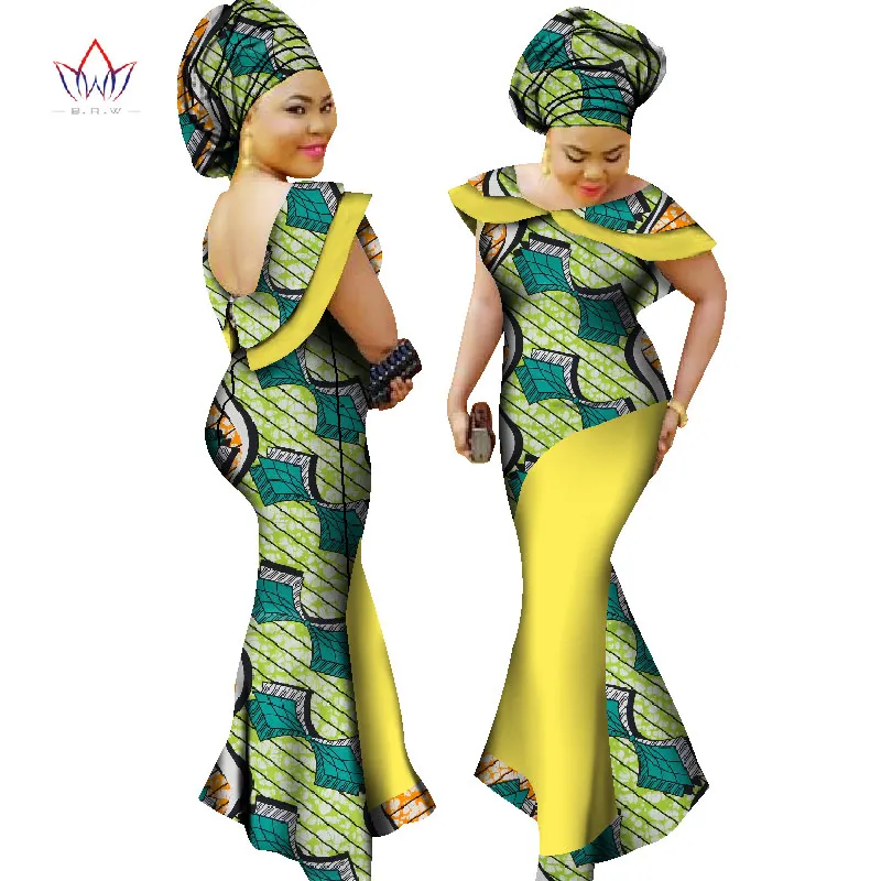 Плюс Размеры зимние платья женщин традиционные африканская мода Костюмы Африка Воск Дашики длинное хлопковое длинное платье 7XL WY1189 - Цвет: 8