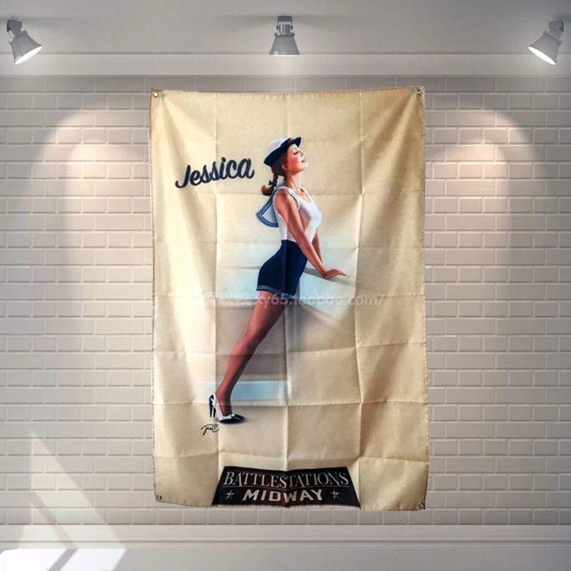 

"Jessica" Rock Band Poster Hanging Painting Wall Sticker 56X36 Inches Cloth Banner Music Banquet Home Decor