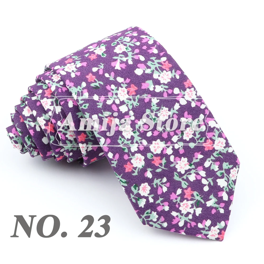 Fashion Floral Baumwolle Krawatte Für Männer Frauen Silm Krawatte Mit Blume Krawatte Für Hochzeit Geschenk Lässige Krawatten Anzüge Romantische Zubehör – Detail 25