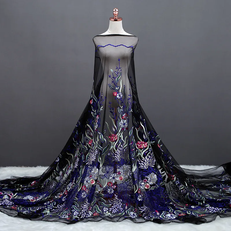 Новая Ins Горячая Тяжелая вышитая цветочная ткань для занавеса кружево Водорастворимая Лаковая ткань дизайнерское платье своими руками материал 90x130 см