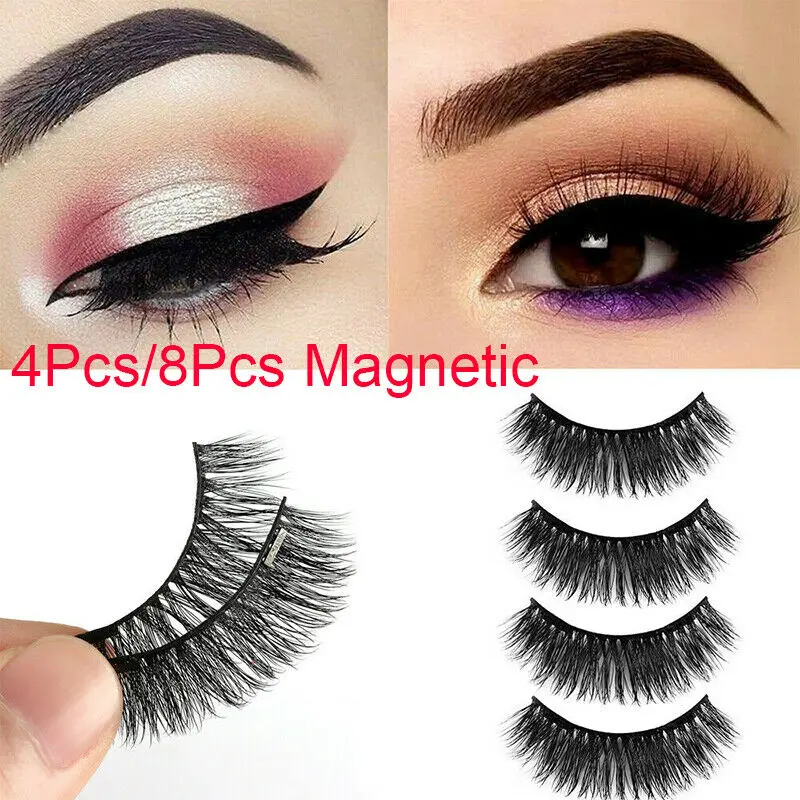3D Магнитные накладные ресницы без клея ручной работы натуральные 4/8ps|Накладные