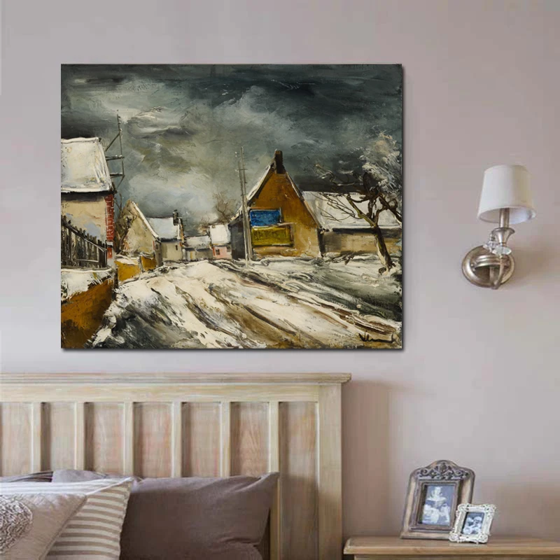 

Maurice de Vlaminck Frame Housing Scene Art Canvas Painting Room Decor Modern Wall Art Picture For Home Decoration Wall Artwork