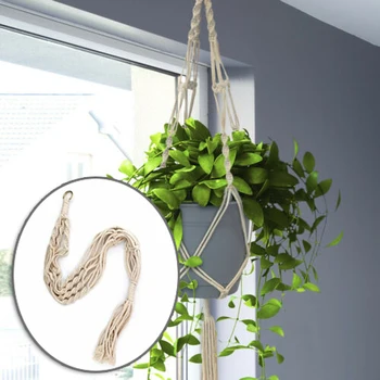 

2pcs Vintage Hanging Plant Holder Rope String Hanger Flower Pot Planter Bag Supporter Home Office Garden Decorations