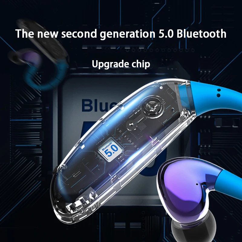 Двойной динамический беспроводной 5,0 bluetooth-гарнитура с одним ухом спортивные накладные водонепроницаемые наушники для Xiaomi Redmi iPhone