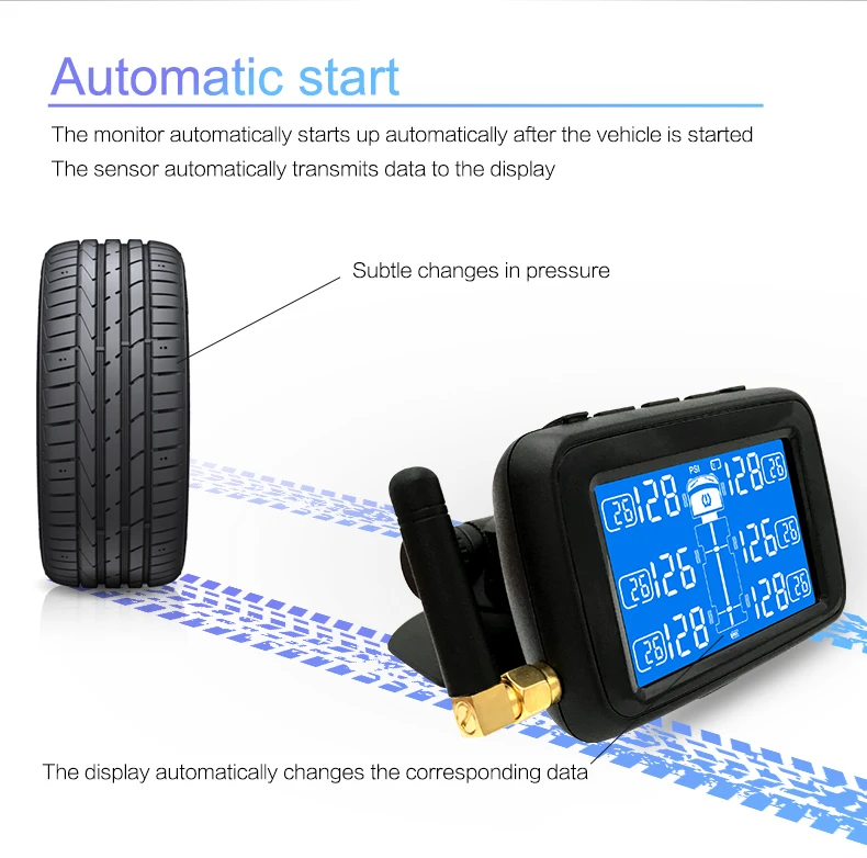 CAREUD U901 Авто Грузовик TPMS Автомобильная беспроводная система контроля давления в шинах с 6 внешними датчиками сменный аккумулятор ЖК-дисплей