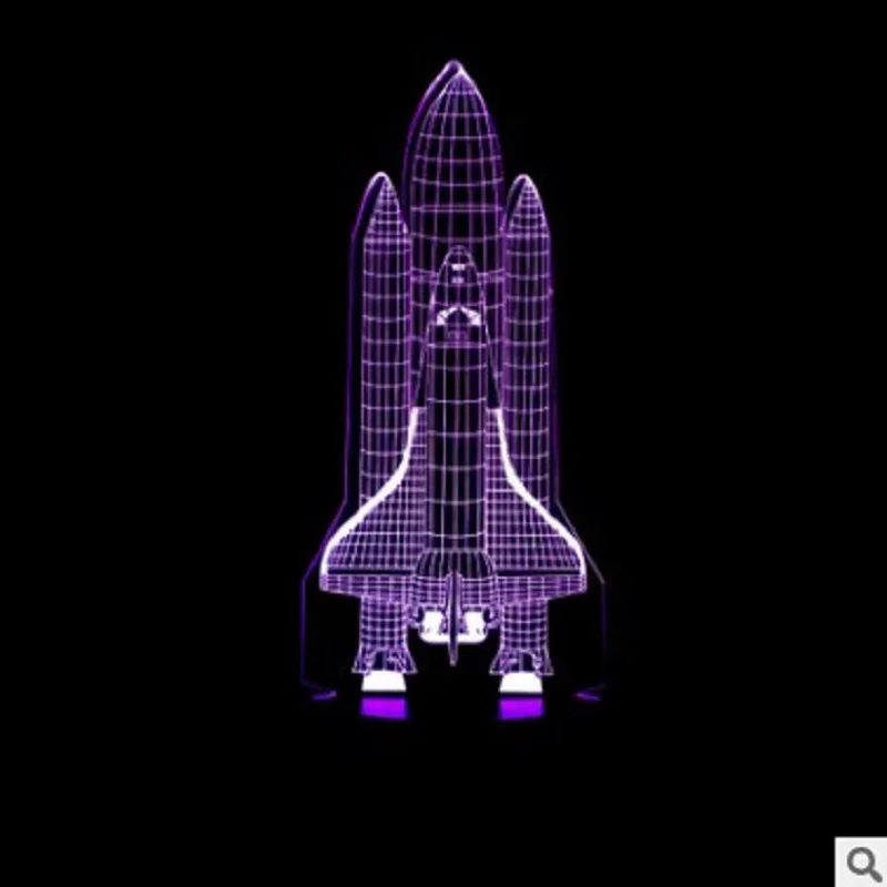Новинка, 3D принт, Космический Шаттл, ночная лампа, луна, астронавты, ракетная лампа для любителей космоса, украшение комнаты, освещение, Прямая поставка - Цвет: E Colorful