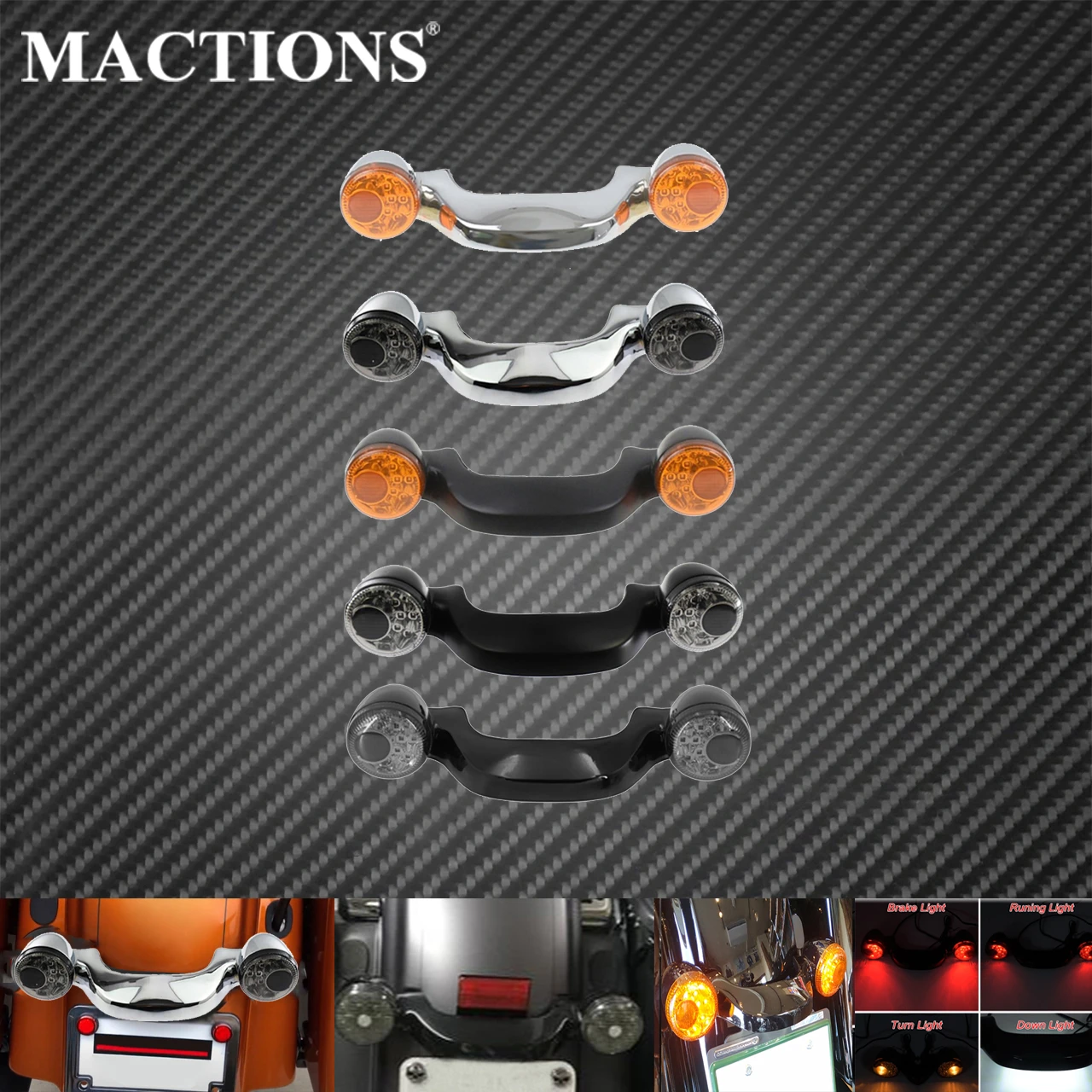 Motorcycle Rear LED Brake Turn Signal Light Bar Lamp For Harley Touring