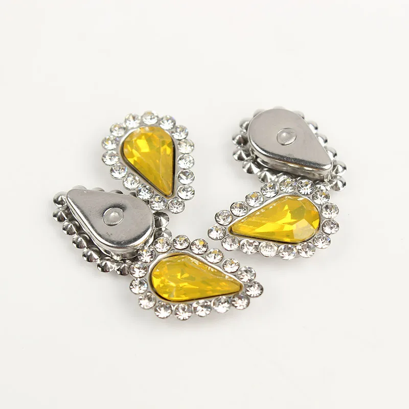 Topaz Opal Silver 50 шт. Каплевидная форма цветка пришить на горный хрусталь Кристалл Flatback горный хрусталь Золотая основа с оправа, коготь DIY одежда платье - Цвет: Topaz Opal Silver