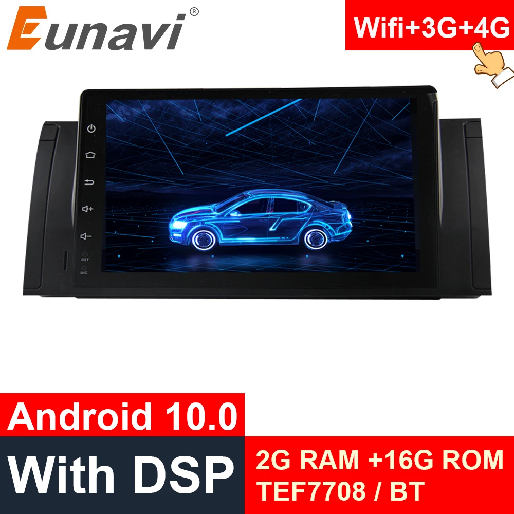 

Eunavi 9'' DSP TEF7708 Car Multimedia Radio Player GPS For BMW E39 E53 X5 Range Rover one 1 din headunit Stereo Android 10 4G BT