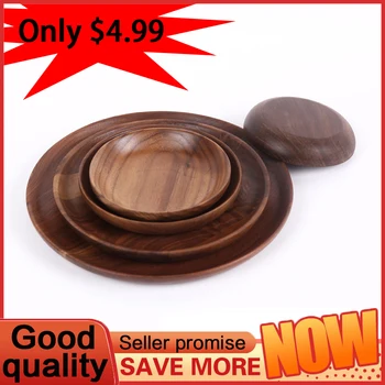 

Wooden plate Steak plate cheese plate walnut plate solid wood round plate wooden dessert plate black walnut fruit cake