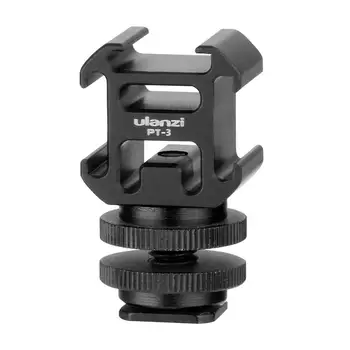 

3 Cold Shoe Microphone Monitor Mount Adapter Extend Port On-Camera LED Video Light Mount Adapter for Digital DSLR Camera