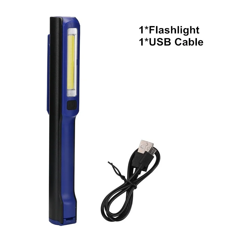 without charger Светодиодный светильник с зарядкой от usb 3 Вт COB+ светодиодный перезаряжаемый Магнитный фонарь с зажимом для ручки, рабочий светильник, встроенный литиевый аккумулятор 18650 - Испускаемый цвет: without charger