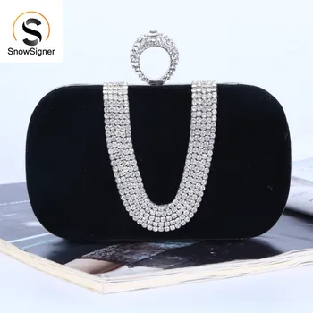 

Luxury U Rhinestones Women Clutch Diamonds Metal Evening Bags Mini Chain Shoulder Purse Evening Bags For Evening Dress