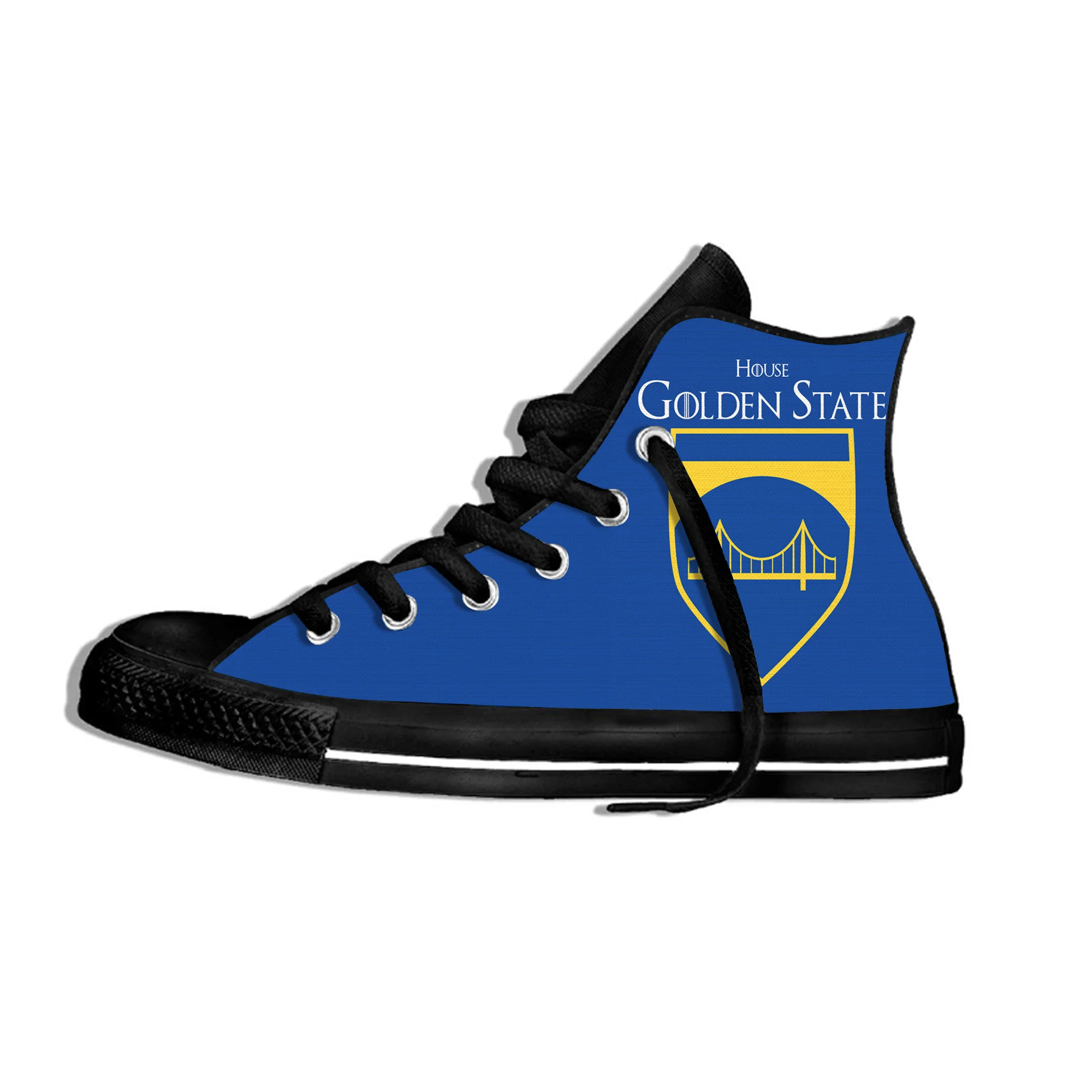 Men/Women Breathable Sneakers Warriors Lightweight High Top Shoes Golden State Auckland Basketball Fans Casual Shoes Flat Canvs - Цвет: 1