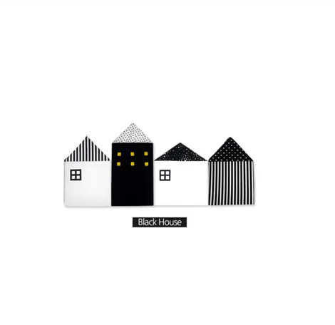 Little House Pattern Crib Protection Infant Cot Newborn Bedding Baby Bed Bedding 4pcs Baby Bed Bumper - Цвет: black