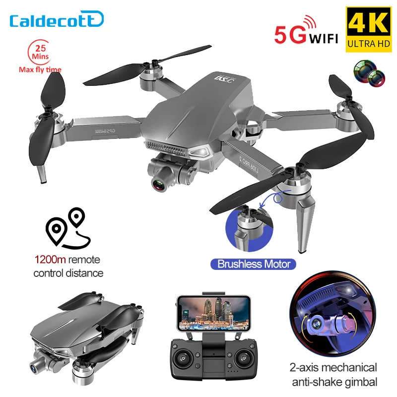 L106pro 2 GPS Drone 4K HD Dual Camera 2-axis Gimbal Aerial Photography Brushless Foldable Quadcopter RC Distance 1200M Gifts