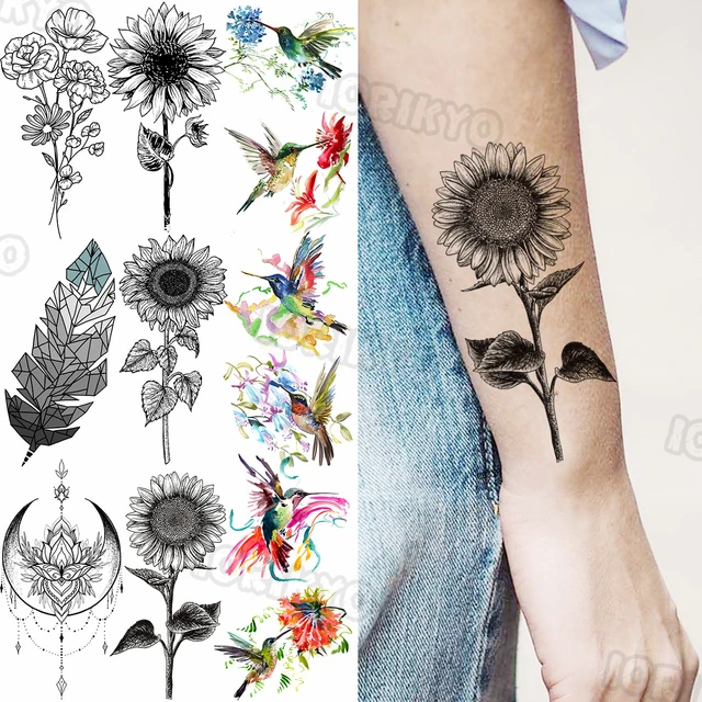 Aggregate more than 77 3d sunflower tattoo best in.cdgdbentre
