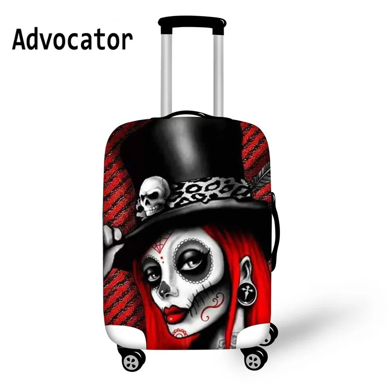 Защитный чехол ADVOCATOR Cool Skull с цветочным рисунком для путешествий, пылезащитный чехол, водонепроницаемый багажный чехол, 18-28 дюймов, модные эластичные чехлы