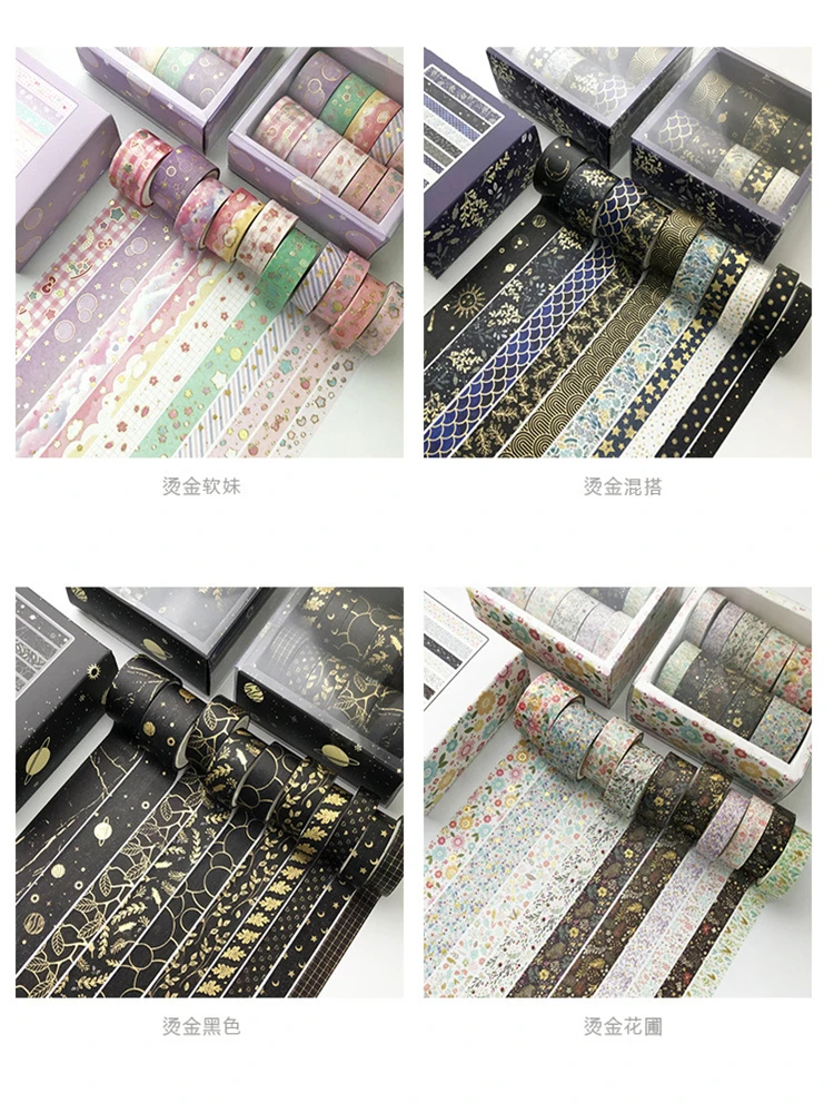 3m washi tape set 10Pcs washitape stickers adesiva decorativa cute grid washitapes Bronzing masking tape scrapbooking washi 4