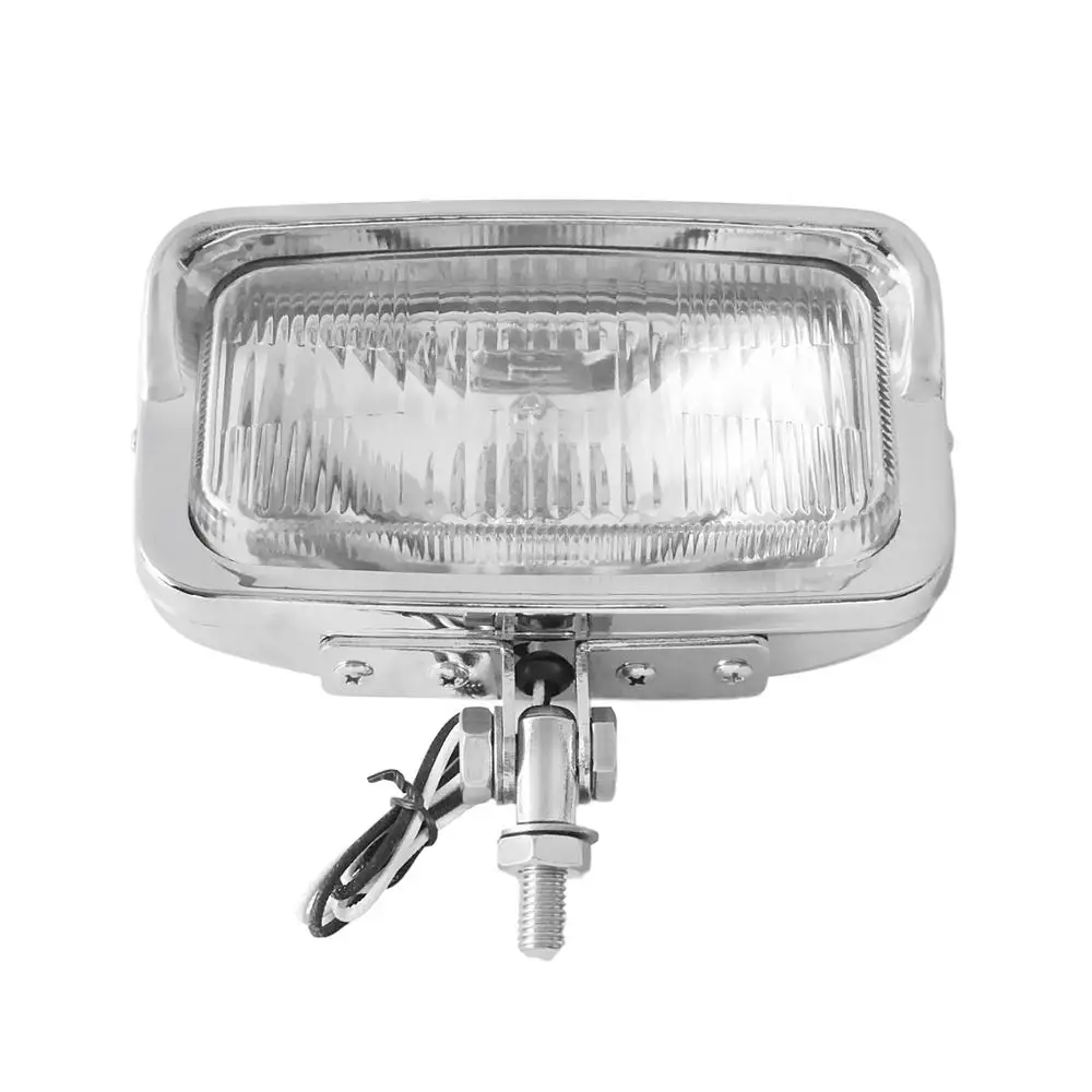392106 Dixie 12v 45w Motorcycle Chrome Headlight Assembly Rectangle