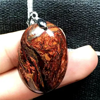 

Genuine Natural Red Pietersite Pendant For Woman Man Crystal 29x20x9mm Silver Namibia Fire Oval Stone Fashion Jewelry AAAAA