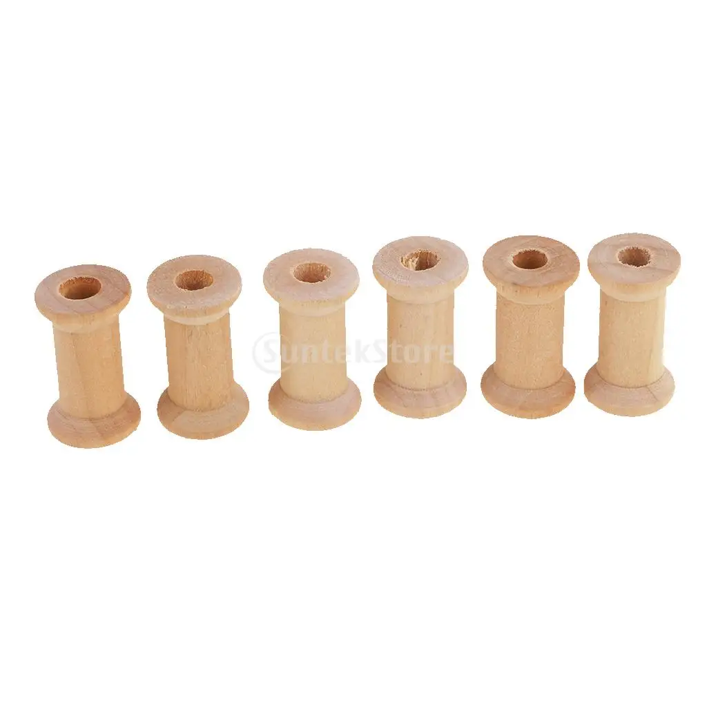 100Pcs Wooden Empty Thread Spools DIY Reel Bobbin Sewing Tool Natural Color Wholesale for Sewing Ribbons 100Pcs Wooden Empty Thread Spools DIY Reel Bobbin Sewing Tool Natural Color Wholesale for Sewing Ribbons