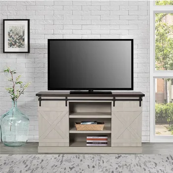 

Sliding Barn Door TV Cabinet With Storage Space And Shelf Rustic TV Holder Stock For Size 40 To 65-Inch TV Living Room Furniture