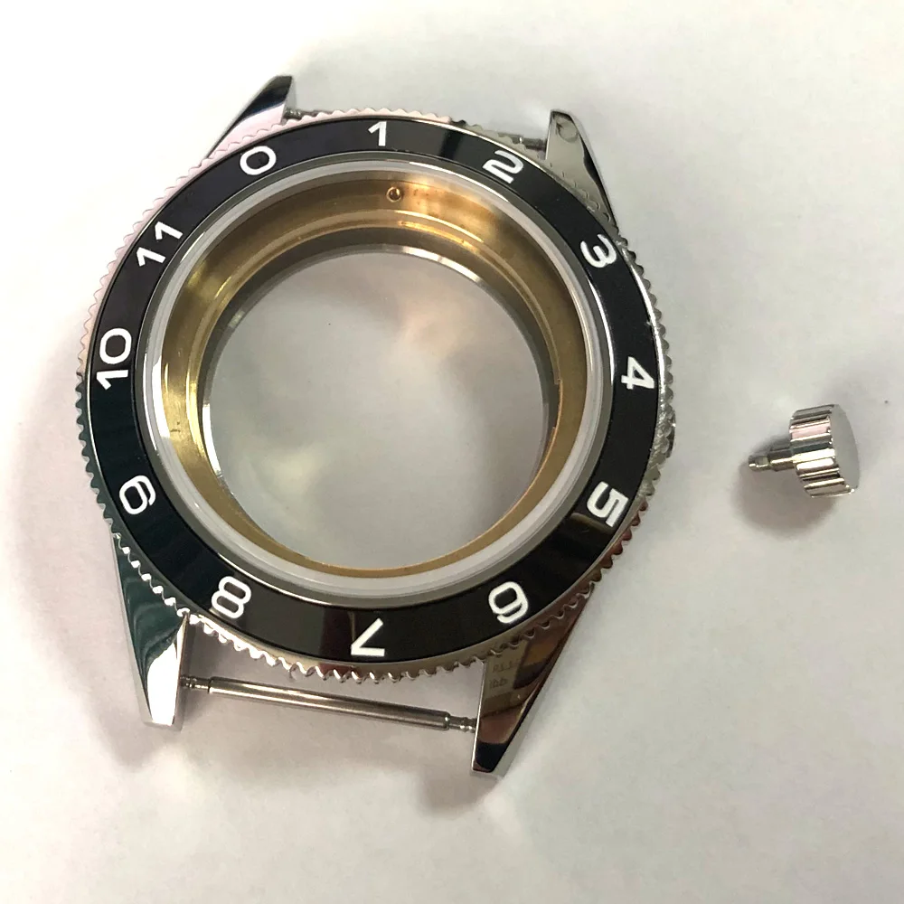 

new arrival luxury corgeut brand 41mm Watch Case Black Ceramic Bezel Fit Miyota 8205/8215,ETA 2836 DG 2813 Wristwatch8