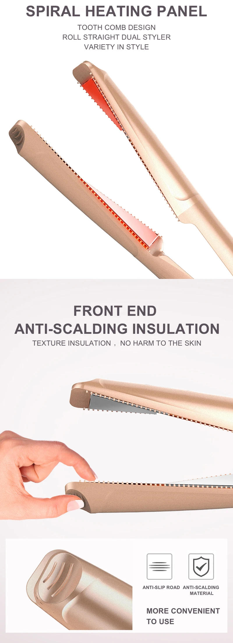 2 in 1 Spiral Hair Straightener Flat Irons Hair Curler Wand Professional Electric Straightening Iron Curling Irons Styling Tool 000