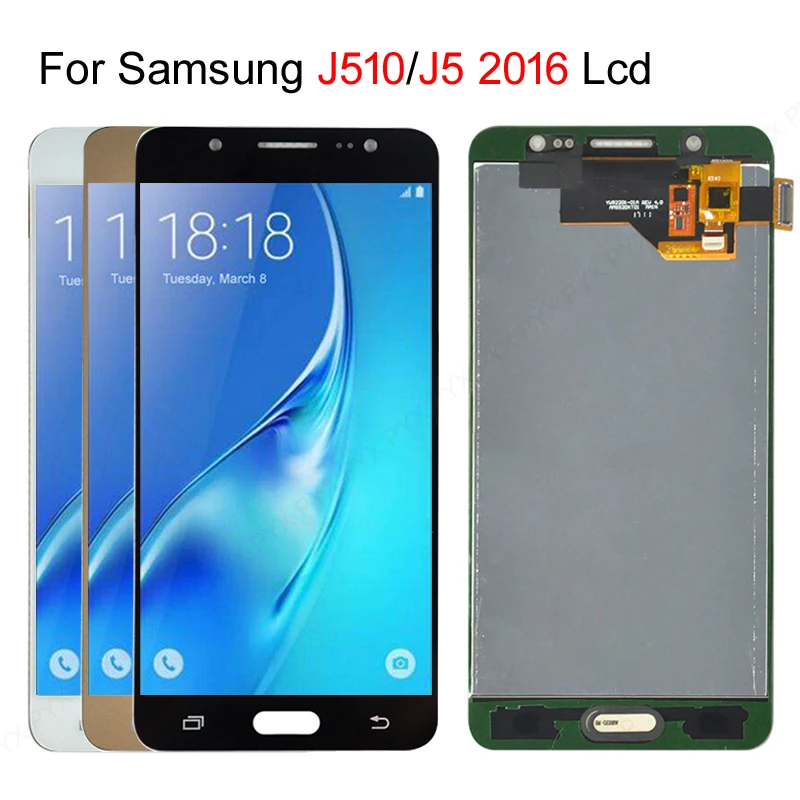 Можно регулировать яркость экрана для Samsung Galaxy J5 J510 J510F J510H ЖК-дисплей + кодирующий