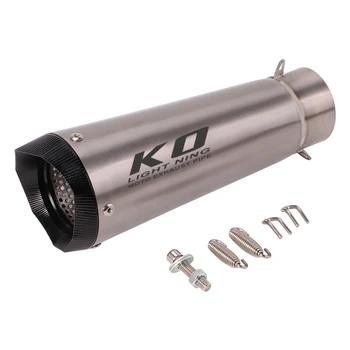 Motorcycle Exhaust Tail Pipe Without Muffler 61mm Diameter 265mm Length Titanium Alloy Exhaust System For Modified