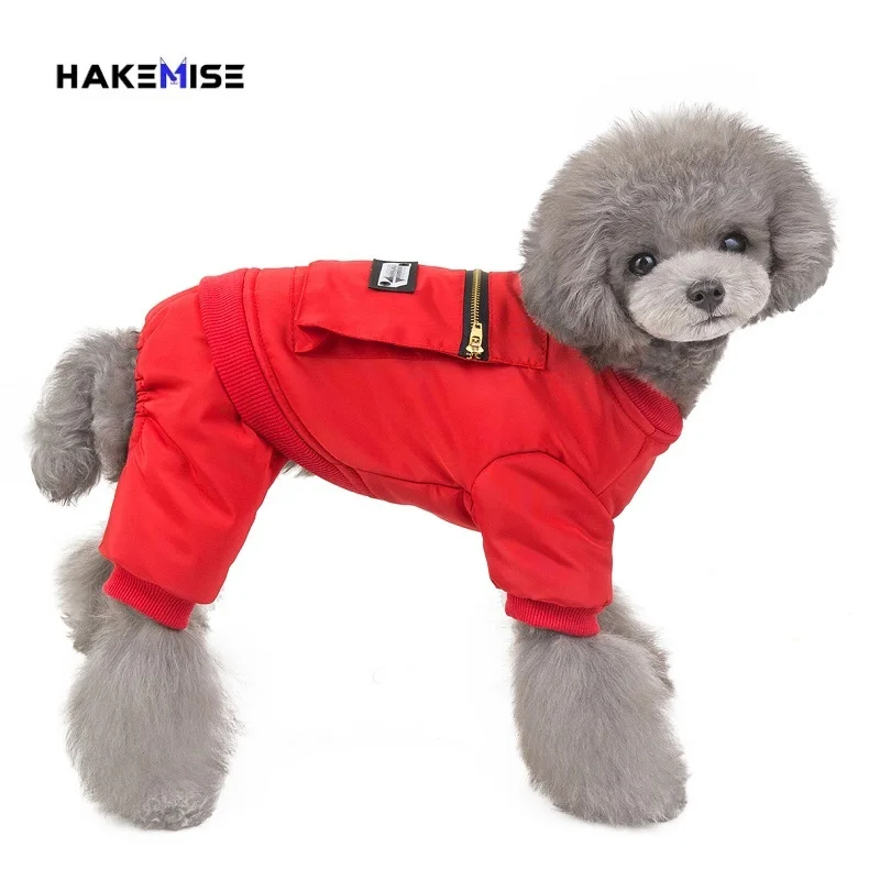 Red color Новая зимняя одежда для собак Одежда Комбинезоны для собак четыре ноги комбинезон для йоркширского терьера Чихуахуа костюм для щенков s-xxl - Цвет: Red color
