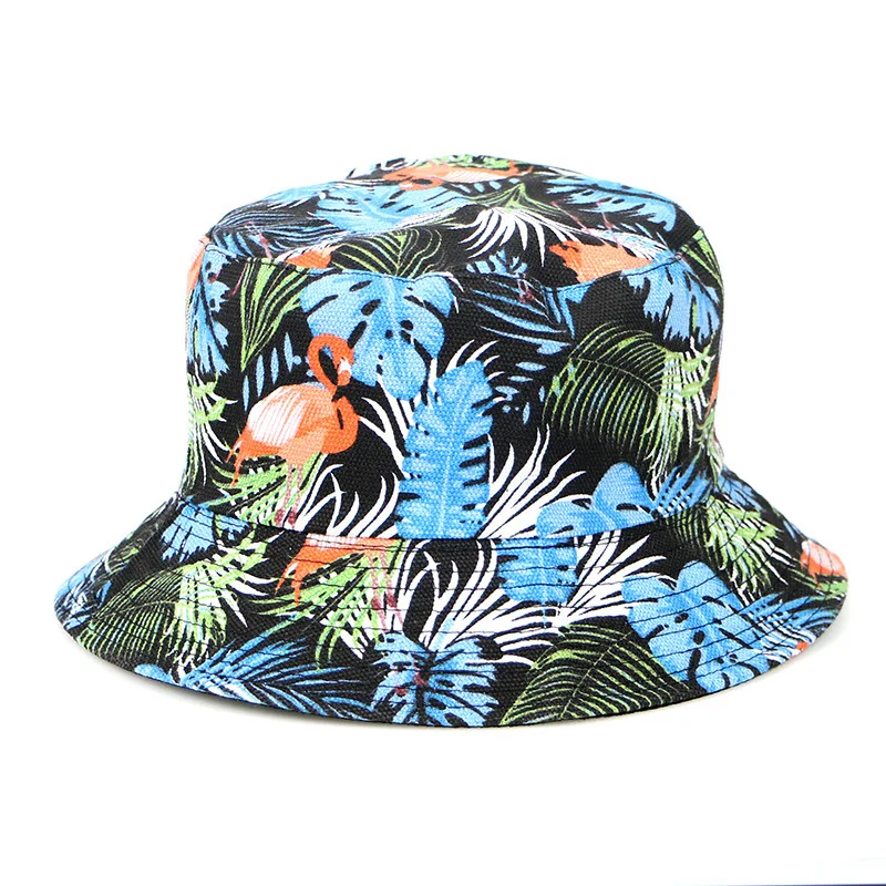 Fashion Flamingo Print Bucket Hat Women Ladies Cap
