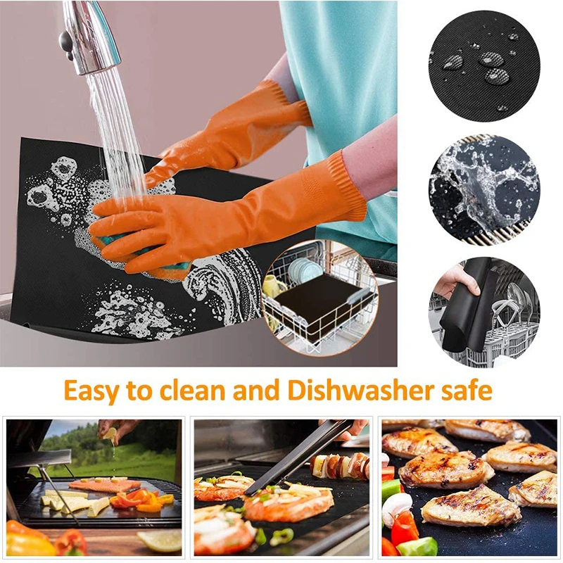 BBQ grill mat 1/2Pcs Non Stick Baking Mat Heat Resistance Barbecue Liner Grilling Sheet Cooking Plate Reusable Kitchen Tools
