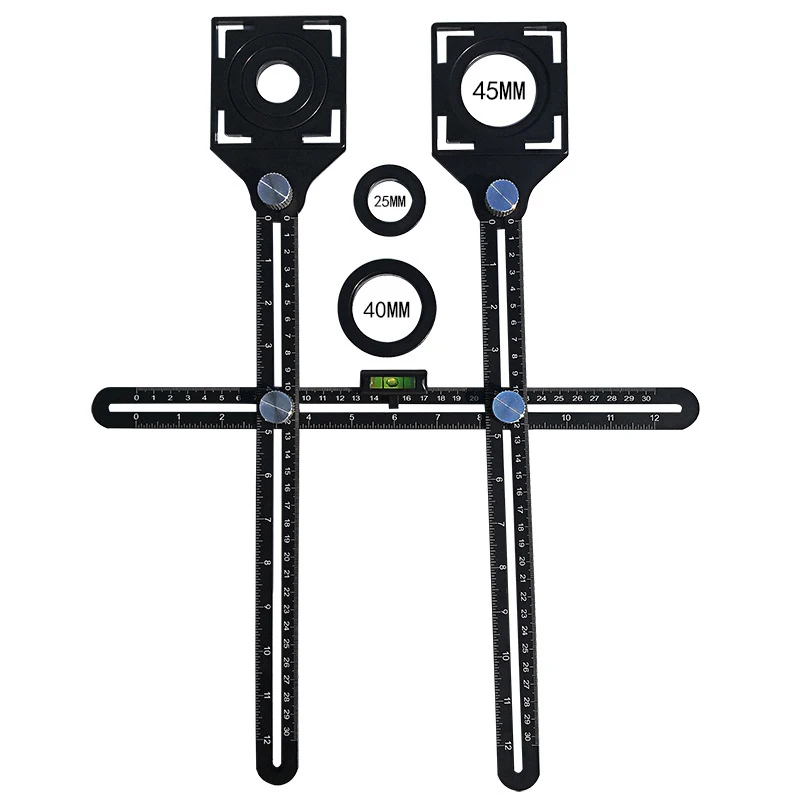 

Double Head Folding Ruler Tile Hole Locator Universal Adjustable Masonry Glass Fixed Perforated Hand Tool