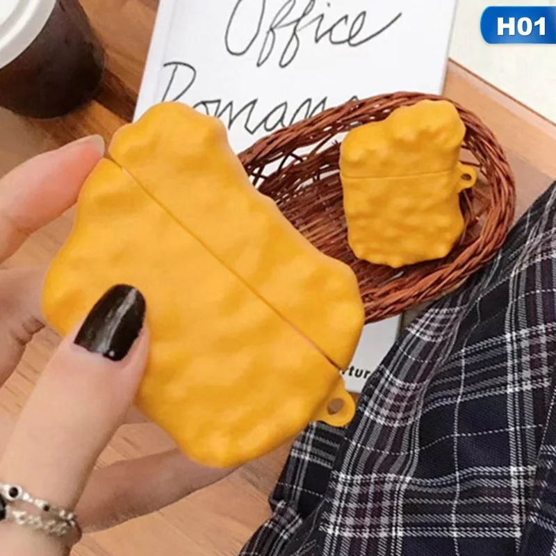01 Милый 3D Куриный самородок сладкий и кислый соус силиконовый чехол для наушников для Apple New AirPods Pro Беспроводная bluetooth-гарнитура - Цвет: 01