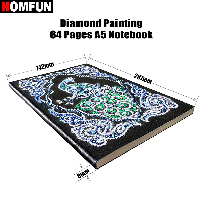 HOMFUN A5 блокноты 5D DIY алмазная живопись специальная форма Дневник Книга Алмазная вышивка крестиком Стразы Декор подарок