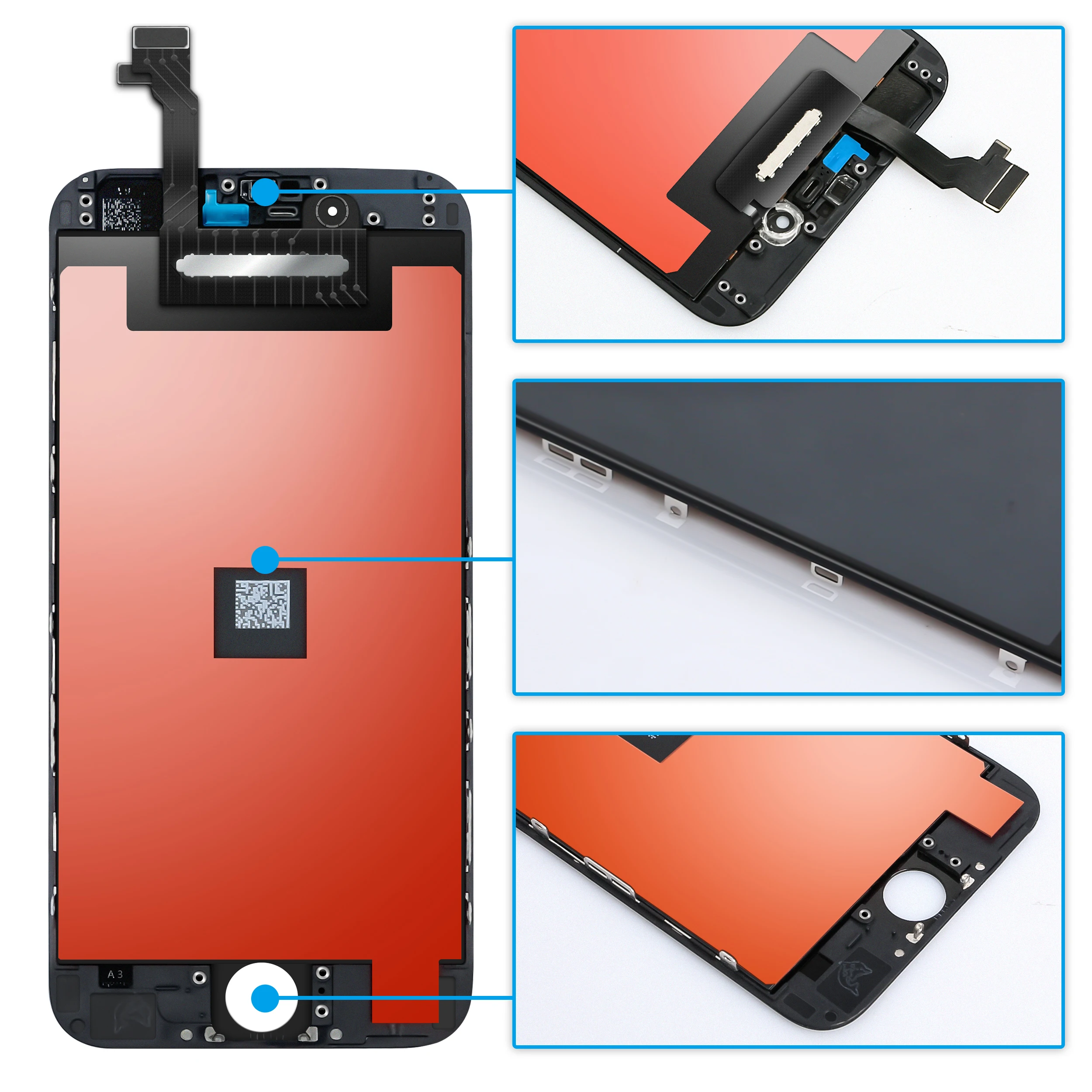 AAA Pantalla For iPhone 6 6S 7 8 Plus LCD Display Touch Screen Digitizer Frame Full 2