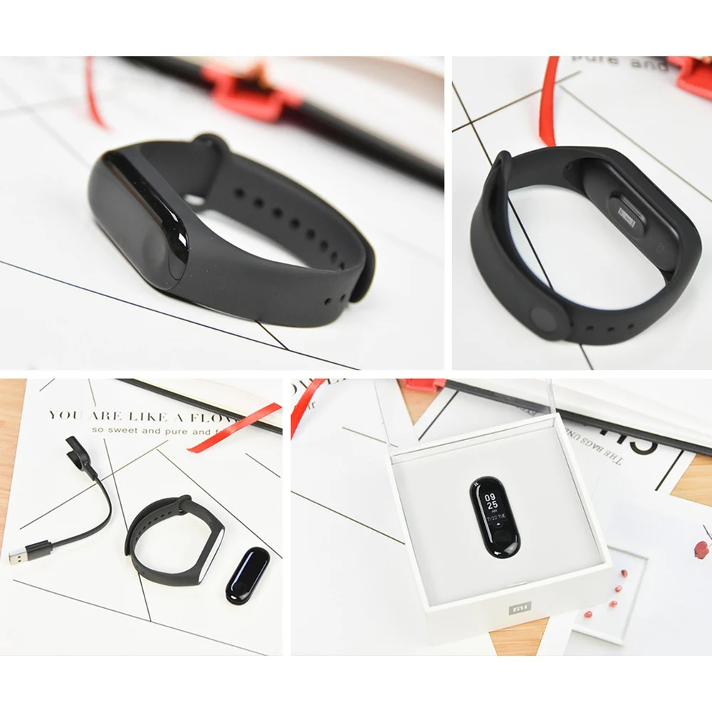 Для MiBand Band 3 Смарт-Браслет фитнес-браслет для MiBand Band 3 большой сенсорный экран OLED частота сердечных сокращений Smartband