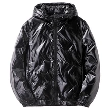 Зимний пуховик для мужчин, толстый теплый белый пуховик на утином пуху, мужская одежда с капюшоном, повседневная верхняя одежда, парка для мужчин