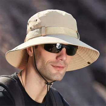 

Helisopus Men's Solid Color Bucket Hat Women Summer Outdoor Sports Visor Cap Comfortable Breathable Fisherman Hat 6 Colors