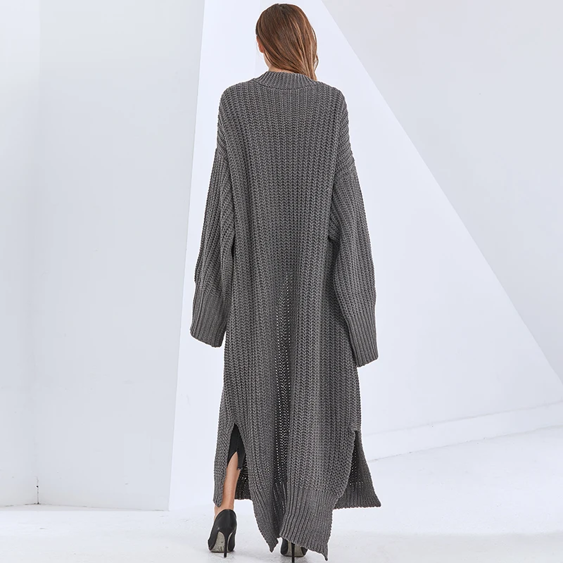 TWOTWINSTYLE Oversized Sweater For Women V Neck