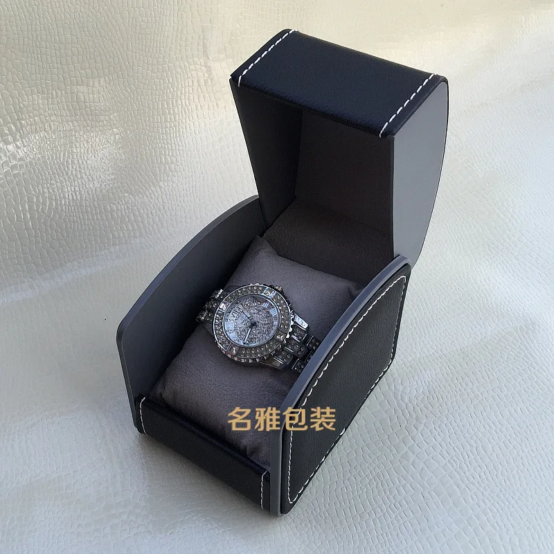 

Top Grade PU Leather Watch Box Packaging Box Arc Cool Fashion Customized Printed Logo Gift Box